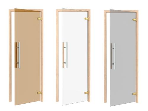 Drzwi do sauny THERMO OSIKA 8x20 Thermory Premium bezbarwne brąz grafit